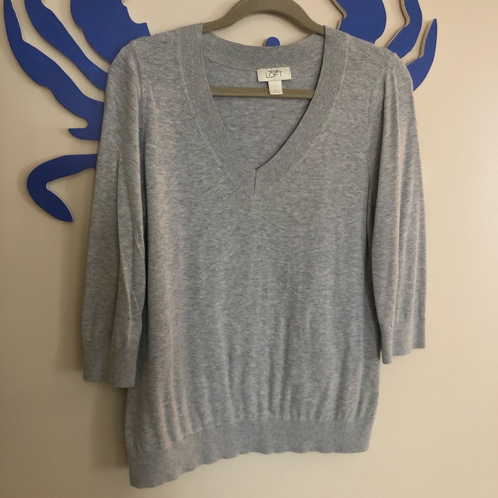 Gray Ann Taylor Loft Sweater
